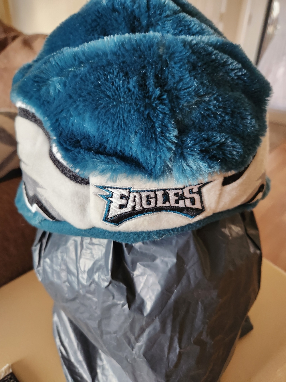 Phila Eagles Faux-Fur Winter Hat - Team Logo